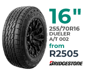 Tyre specials at Supa Quick: Firestone. 255/70R16 Dueler A/T 002  Price from R2505.